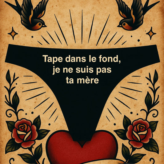 Tape dans le fond, je ne suis pas ta mère.Tanga Femme